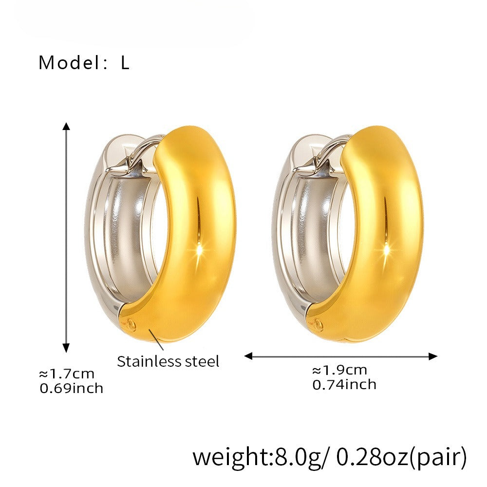 Planderful Womens Ring Earrings Stainless 18K Gold Plated