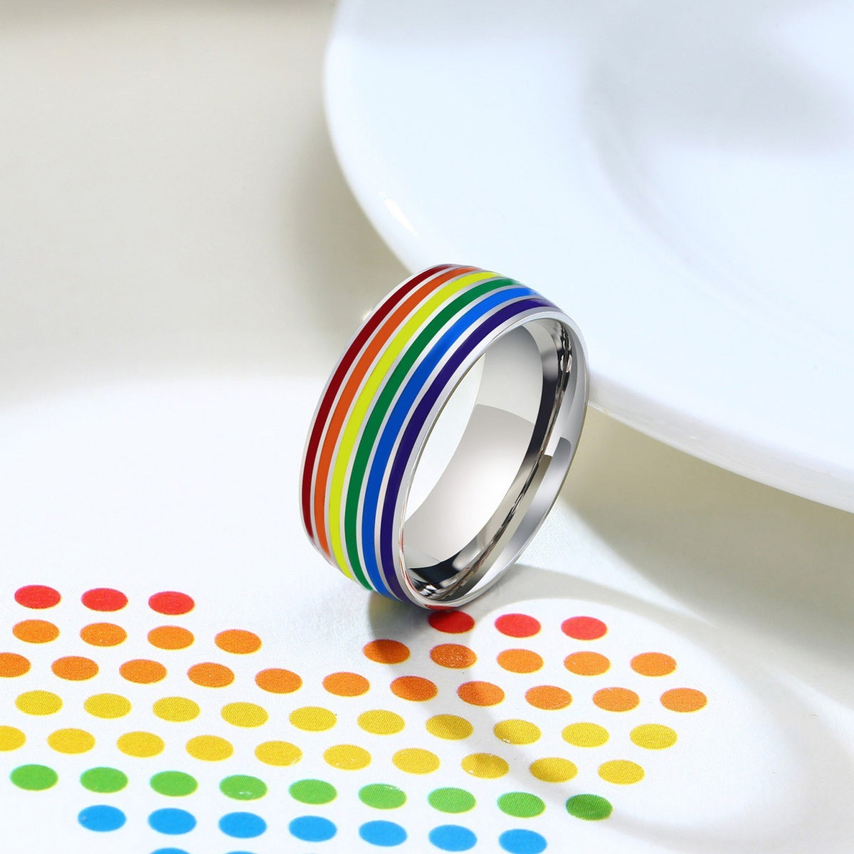 Colored Flag Stainless Steel Ring – – Titanium Steel
