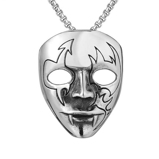 Bat Demon Mask Titanium Steel Necklace for Men