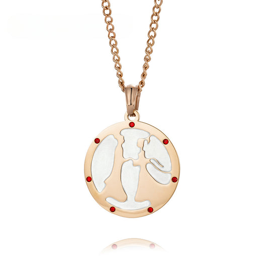 Qixi Festival Magpie Bridge Meeting Luminous Rose Gold Pendant