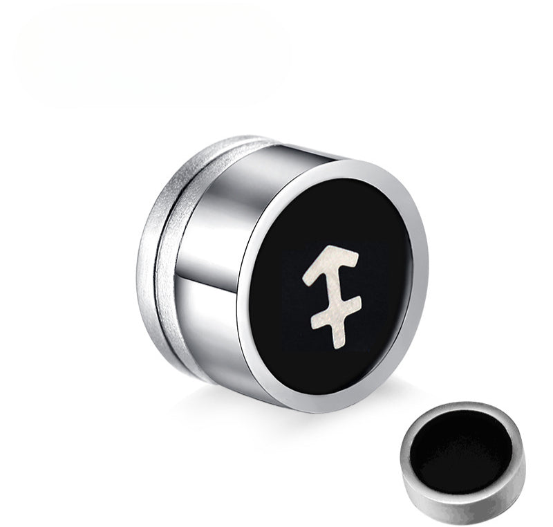 Titanium Steel Twelve Constellation Earrings for Men