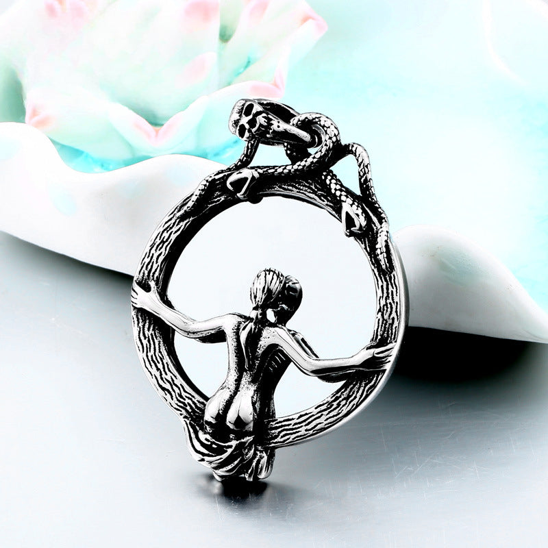 Creative Vintage Titanium Steel Magic Mirror Pendant for Men - Wholesale Retro Accessories