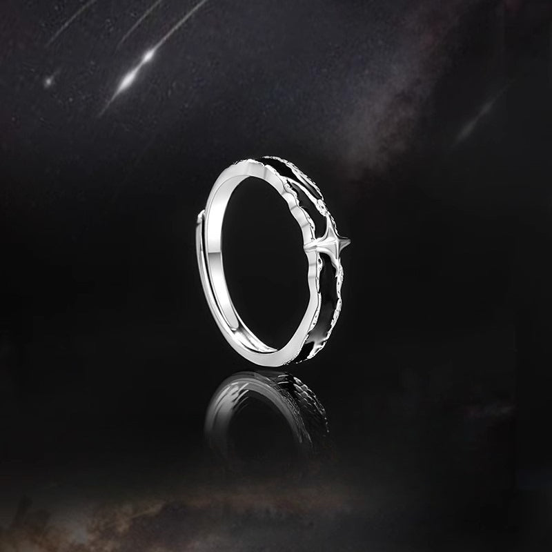 Planderful Everyday Genie Sterling Silver Lone Star Ring For Men Adjustable High End Jewelry