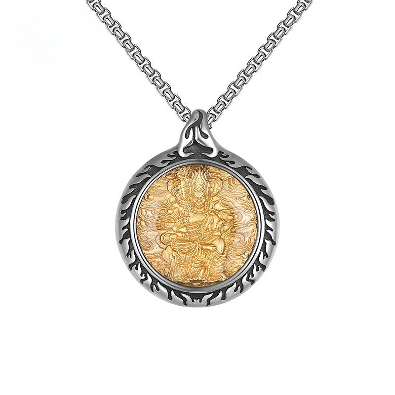 Steel Necklace – Vintage Patron Saints Men's Necklace With Retro Eight Saints Motif And Everyday Jewelry By Planderful