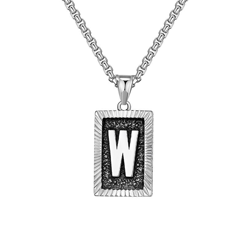 Steel Necklace – Dainty Brand Letter Pendant For Hip Hop Street Style Chain By Planderful