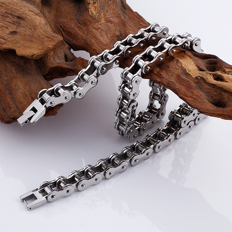 , Trendy Men's Titanium Steel Bicycle Chain Necklace, Bicycle Chain Stainless Steel