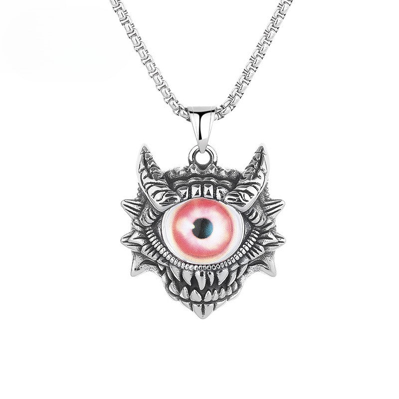 Steel Necklace - Vintage Turkish Eye Design