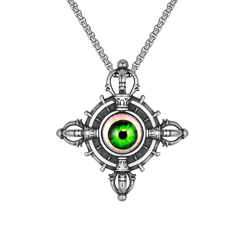Stainless Steel Necklace – Elegant Devil's Eye Pendant