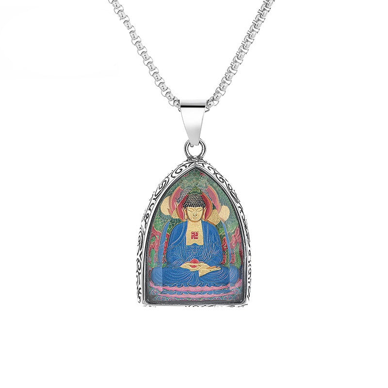 Steel Necklace - Dainty Zodiac Signs Bodhisattva Pendant With Patron Saints Buddha Symbol Planderful Gift
