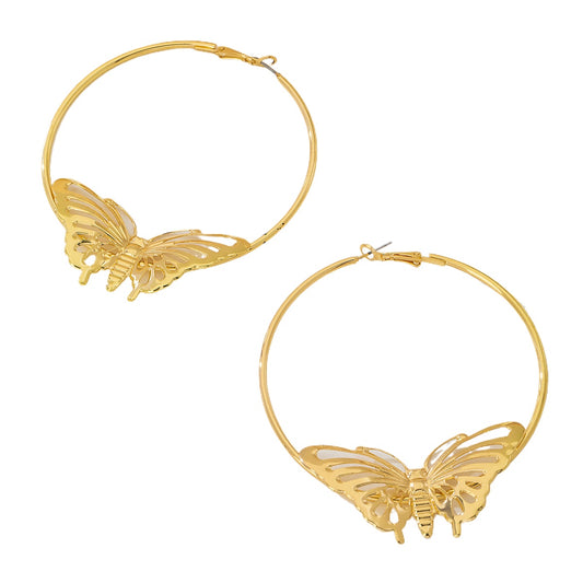 Planderful Vienna Verve Earrings – Elegant Metal Pleated Design with Zircon Accents