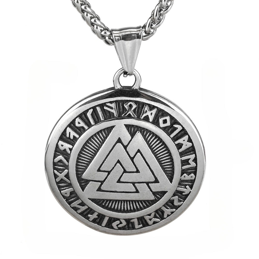 Cross-Border Nordic Viking Rune Pendant Men's Necklace Jewelry