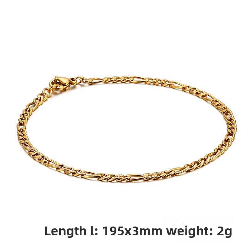 Unisex Hip-Hop Titanium Steel 3:1nk Chain Bracelet – Stainless Steel Hand