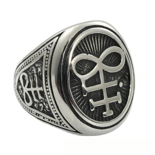 Titanium Steel Viking Letter Ring - Retro Trendy Unisex Jewelry for Men and Women