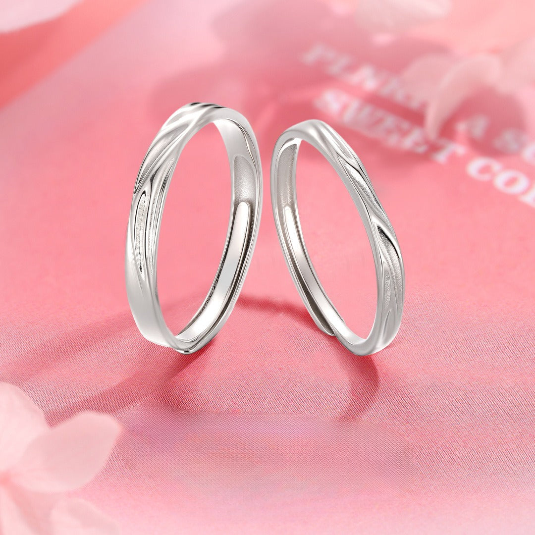 Interlocking Plain S925 Sterling Silver Ring