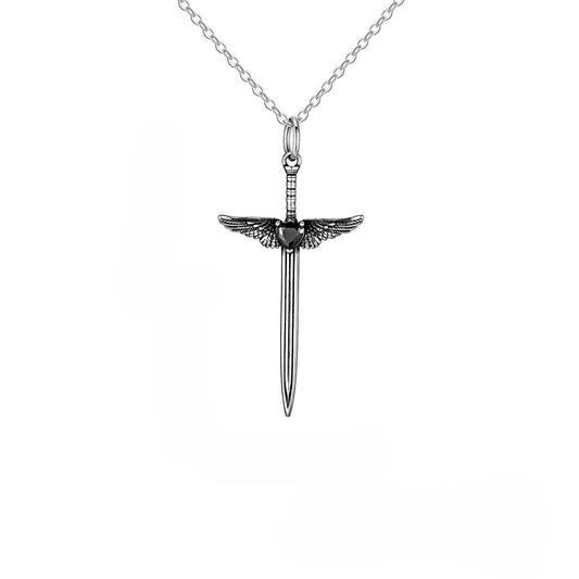 Planderful Stainless Steel Wings Pendant Men Diablo Zircon