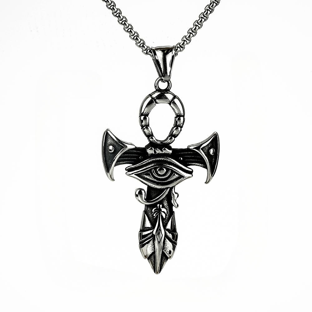 Cross-Border New Product Pendant Personalized Eye of Horus Anka Cross Men's Pendant