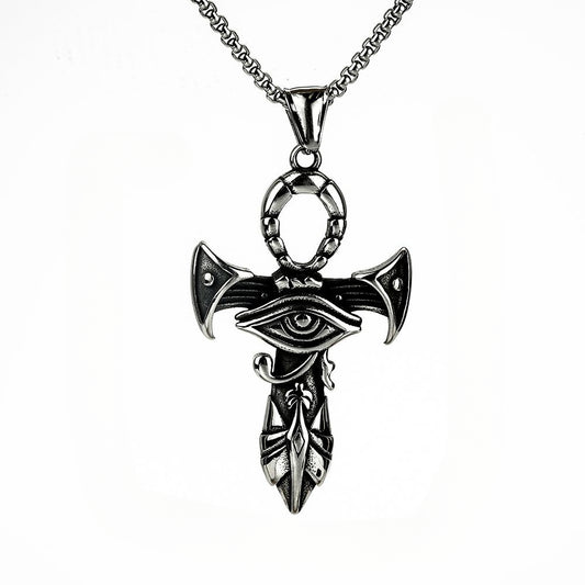 Cross-Border New Product Pendant Personalized Eye of Horus Anka Cross Men's Pendant