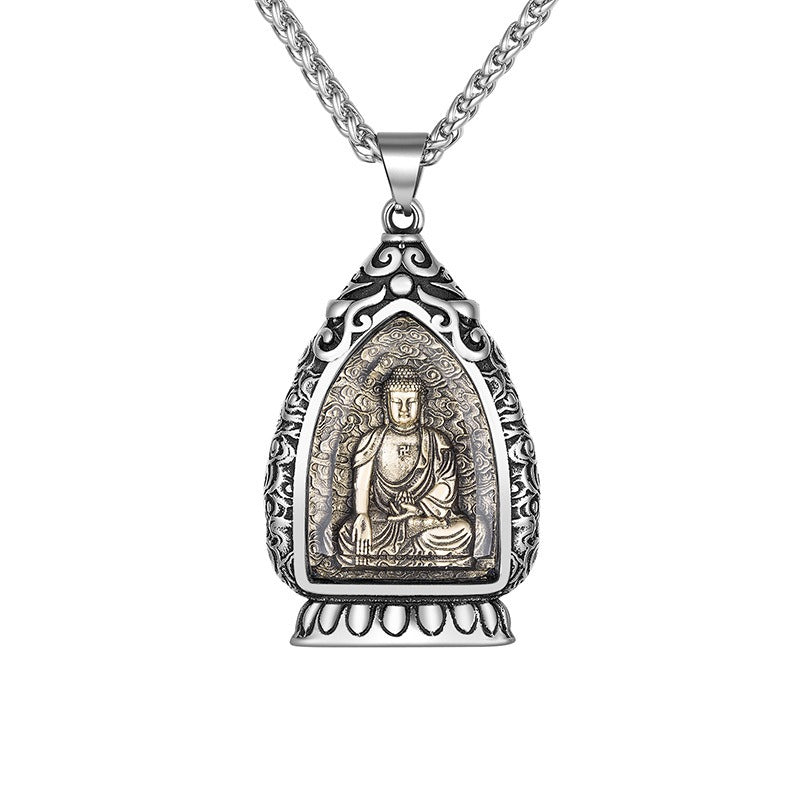 Steel Necklace Elegant Zodiac Buddha Charms Pendant For Spiritual Jewelry Lovers Gift