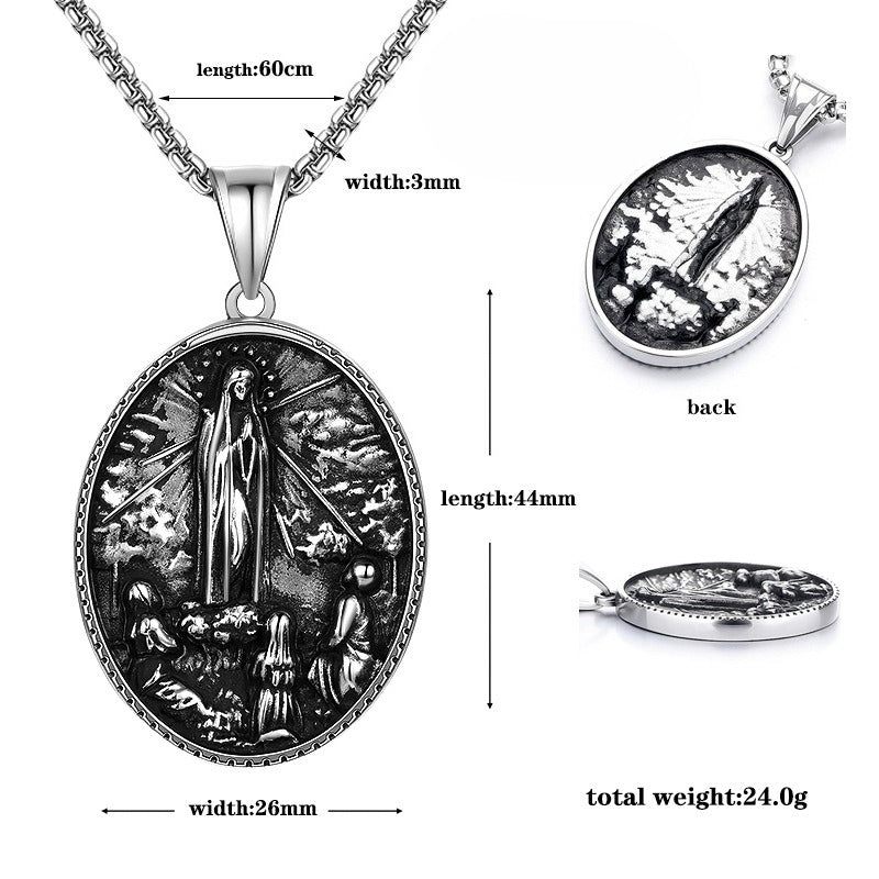 Vintage Cross Stainless Steel Pendant Necklace