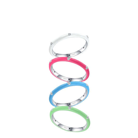 Rainbow Zircon Sterling Silver Ring for Women