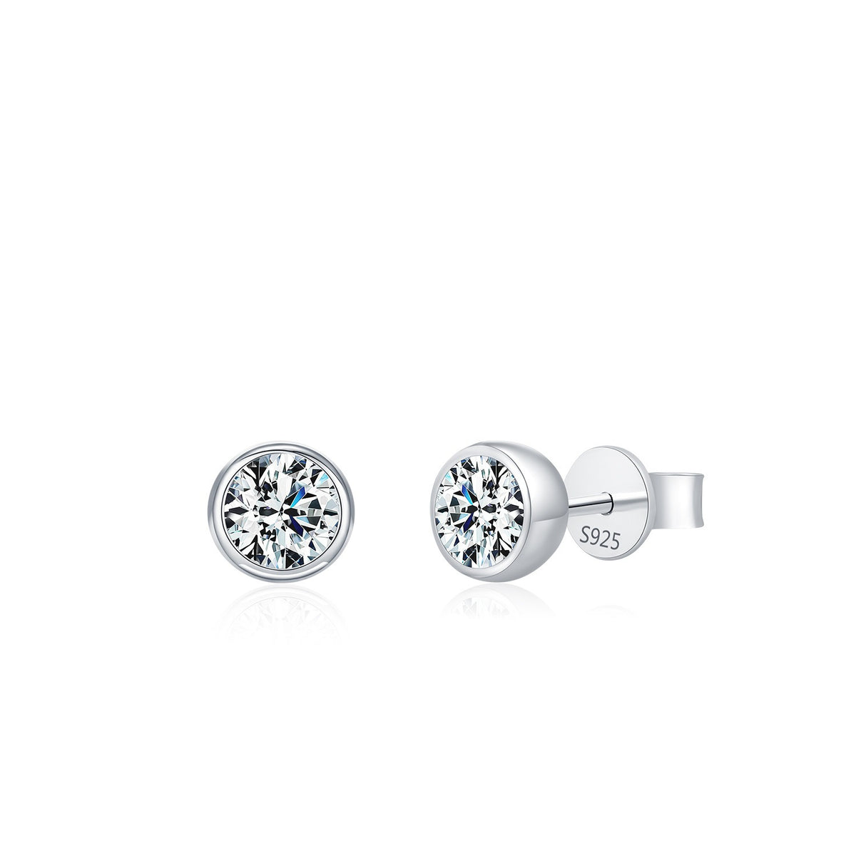 925 Sterling Silver Bubble Moissanite Stud Earrings