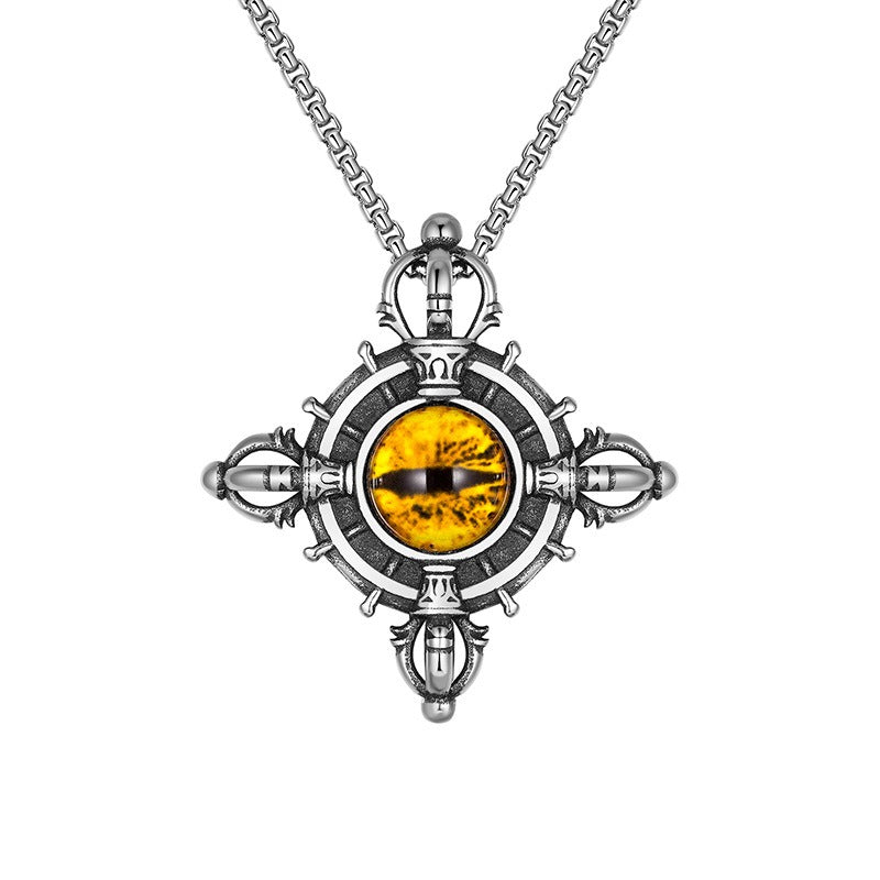 Stainless Steel Necklace – Elegant Devil's Eye Pendant