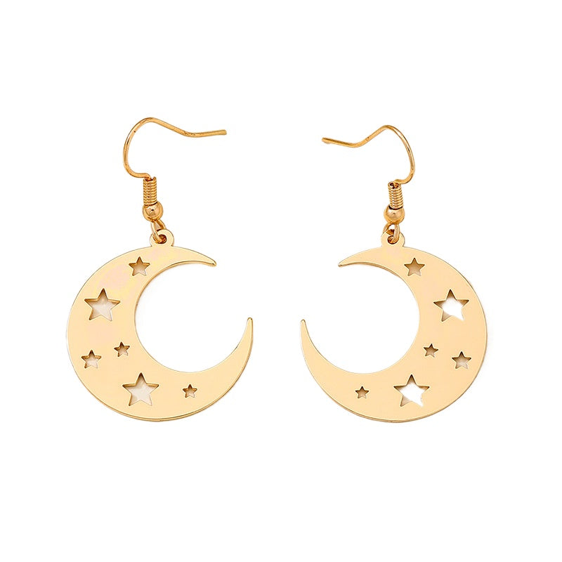 Planderful Vienna Verve Earrings – Stylish Metal Crescent Moon Design
