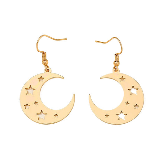 Planderful Vienna Verve Earrings – Stylish Metal Crescent Moon Design