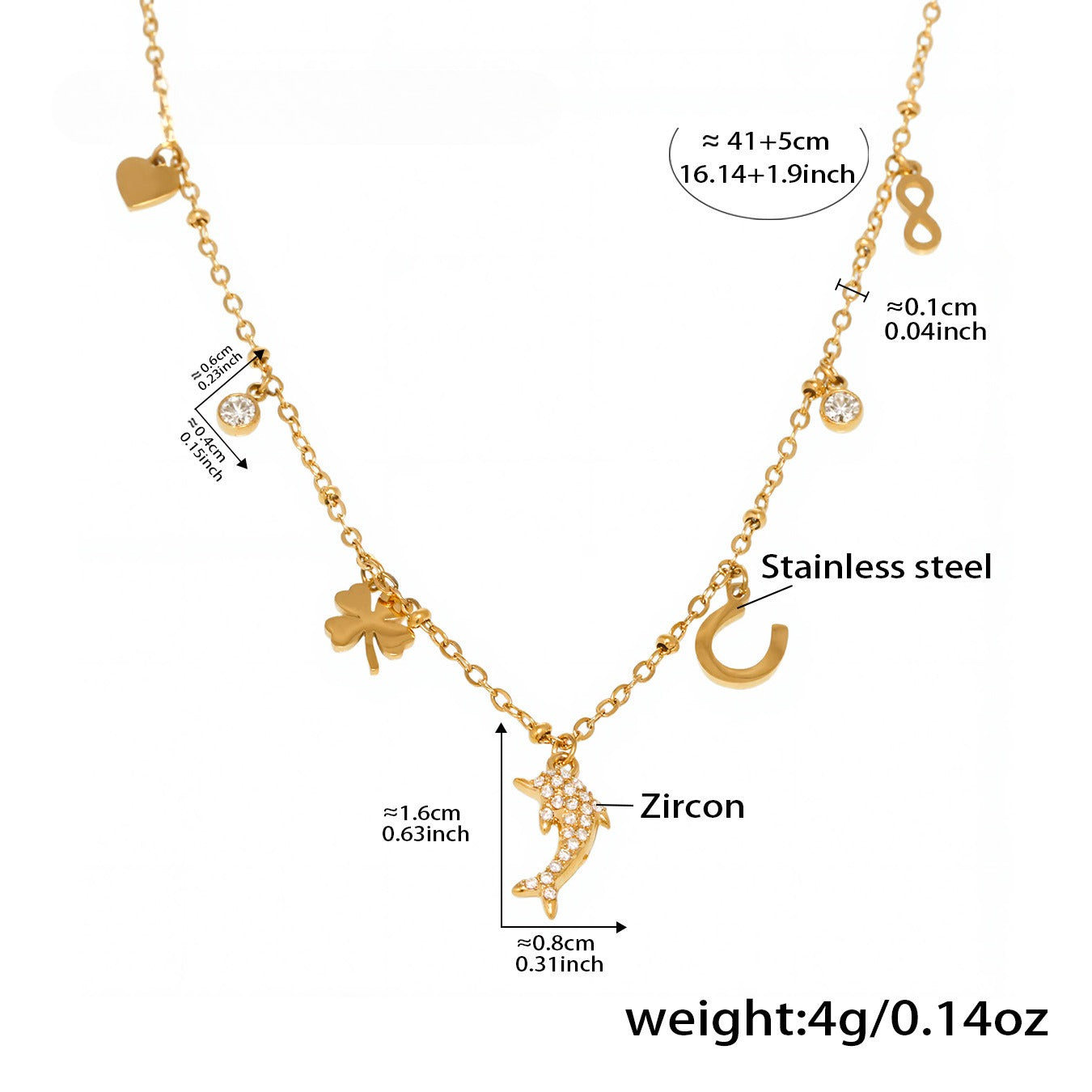 Stainless Zircon Collarbone Necklace For Girls Planderful
