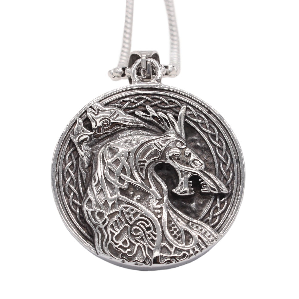 Planderful Viking Direwolf Pendant Titanium Steel For Men Unisex Protection Jewelry