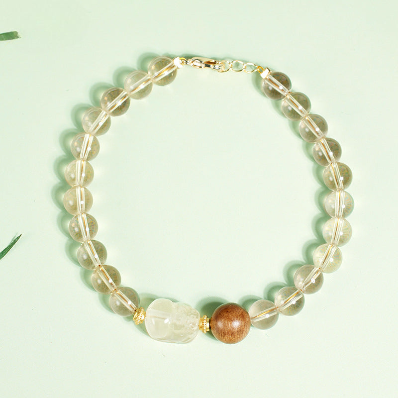 Zen Style Natural Citrine Beaded Bracelet Gift for All