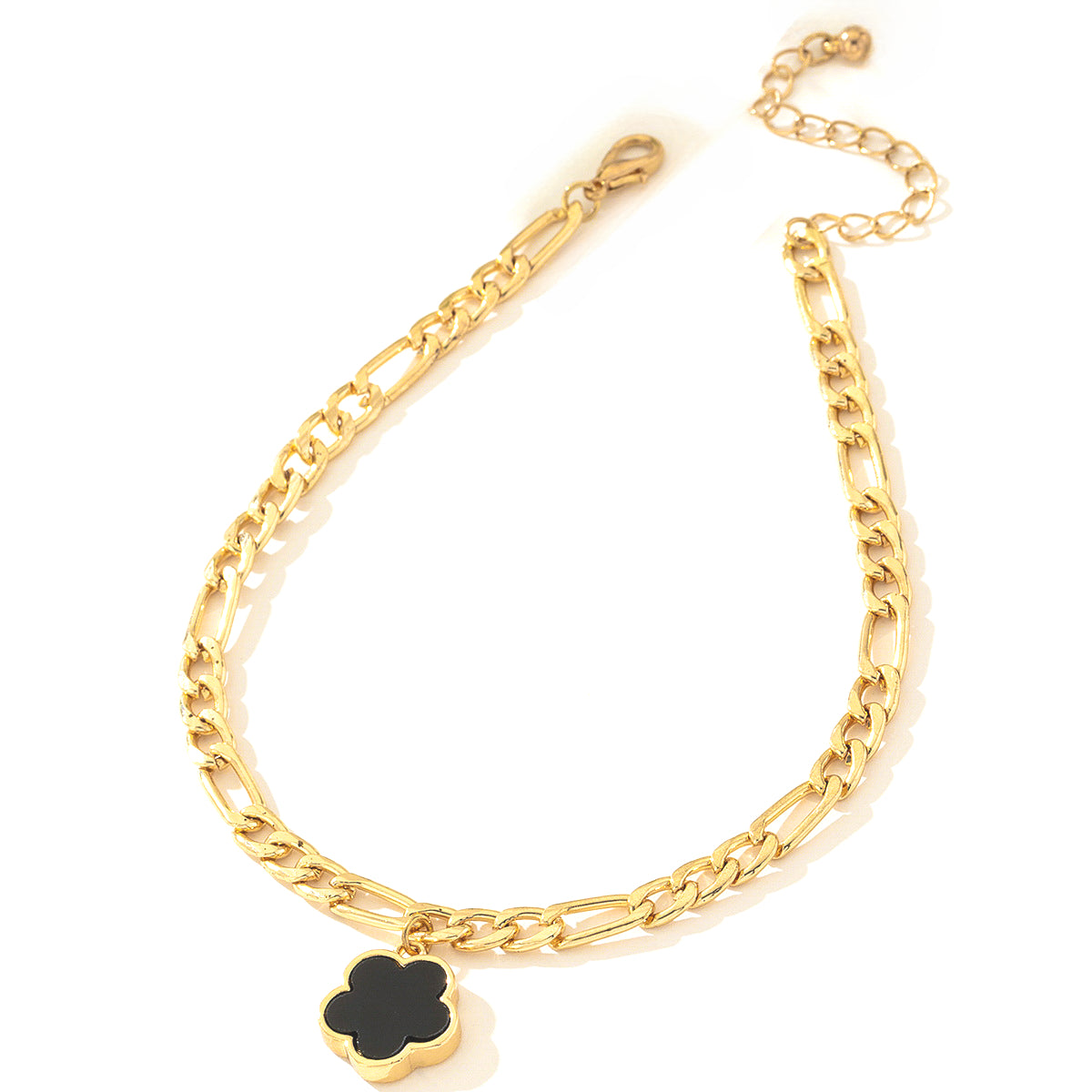 Planderful Vienna Verve Bracelet – Elegant OT Buckle Chain with Lucky Flower Pendant