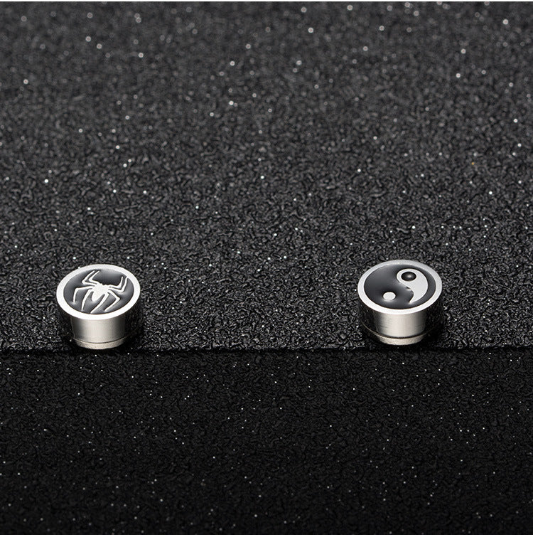 Titanium Steel Double-Sided Magnet Stud Earrings for Men