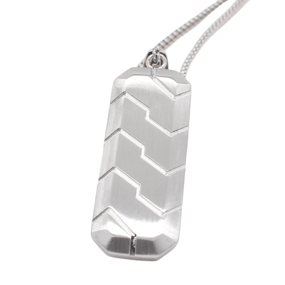 Tire Pattern Tag Pendant Stainless Steel Unisex Jewelry for Men Planderful Bold Modern Minimalist