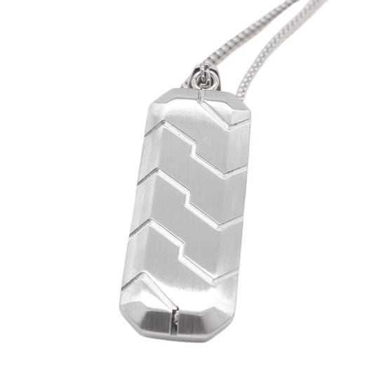 Tire Pattern Tag Pendant Stainless Steel Unisex Jewelry for Men Planderful Bold Modern Minimalist