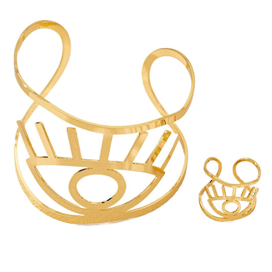 Planderful Vienna Verve Jewelry Set – Exaggerated Metal Devil's Eye Design