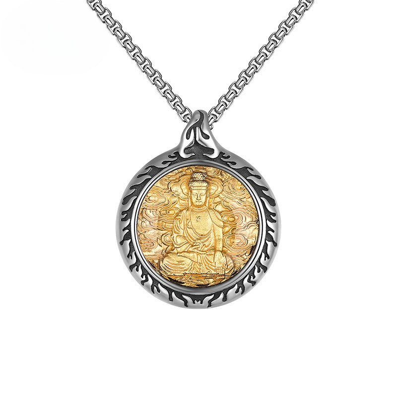 Steel Necklace – Vintage Patron Saints Men's Necklace With Retro Eight Saints Motif And Everyday Jewelry By Planderful