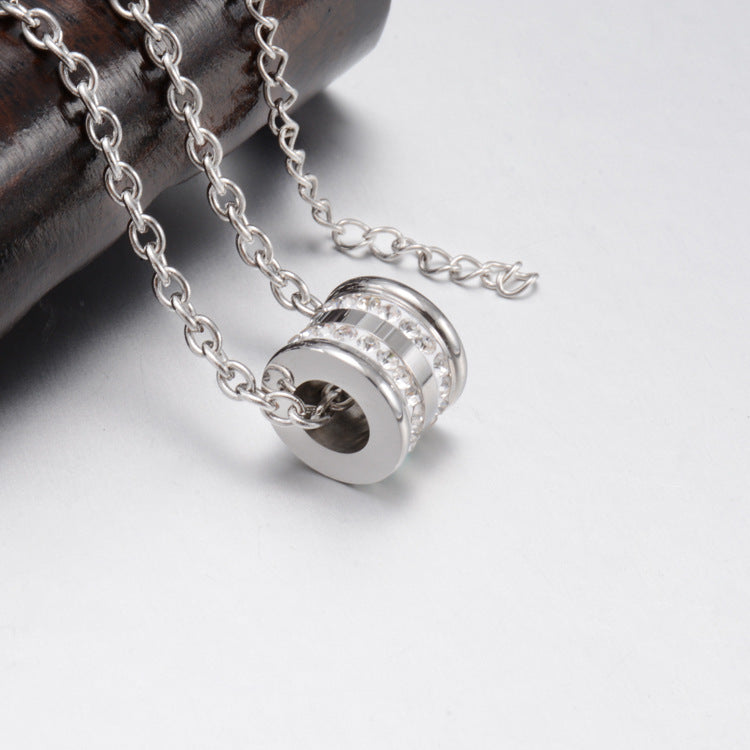 Planderful Personalized Zircon Necklace For Couples With Titanium Steel Pendant Lightweight Luxury Jewelry