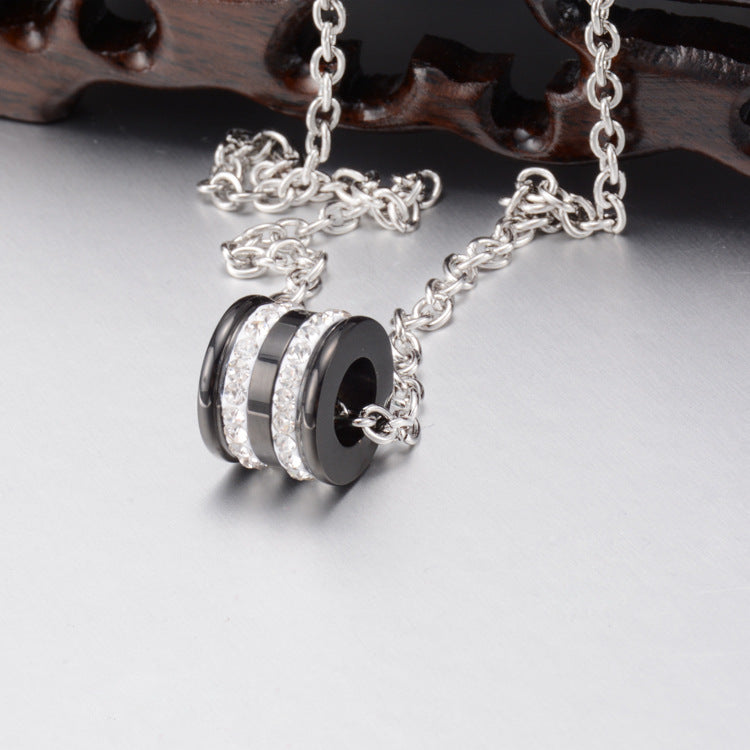 Planderful Personalized Zircon Necklace For Couples With Titanium Steel Pendant Lightweight Luxury Jewelry