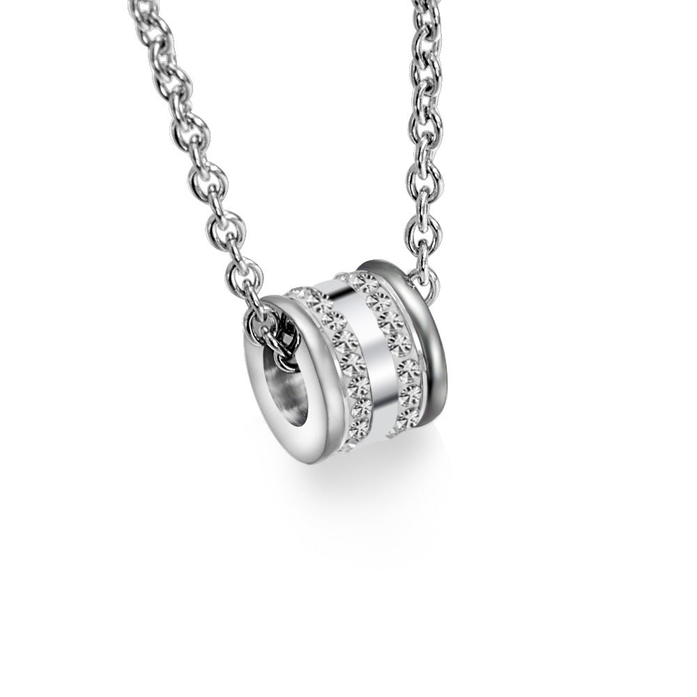 Ins Japanese and Korean Titanium Steel Zircon Necklace Trend