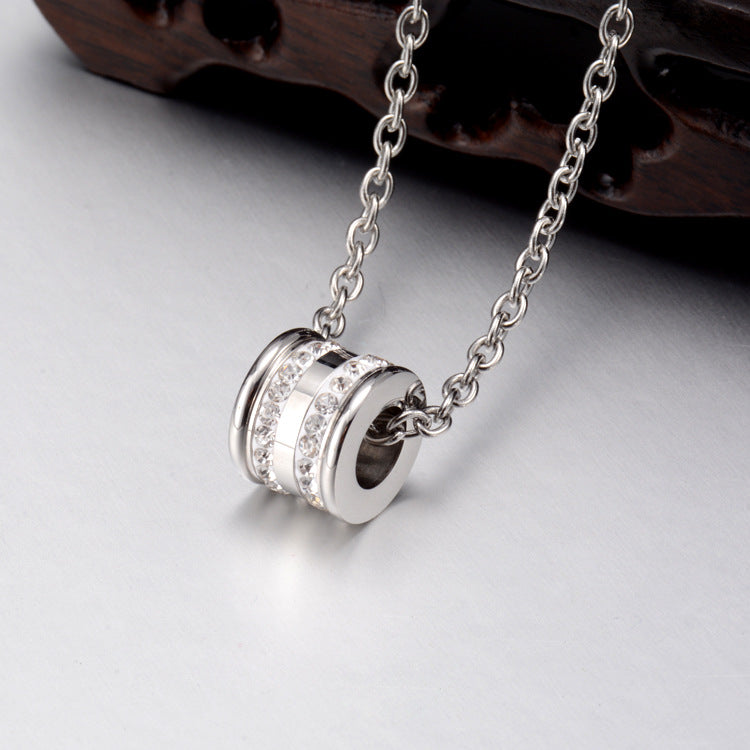 Planderful Personalized Zircon Necklace For Couples With Titanium Steel Pendant Lightweight Luxury Jewelry
