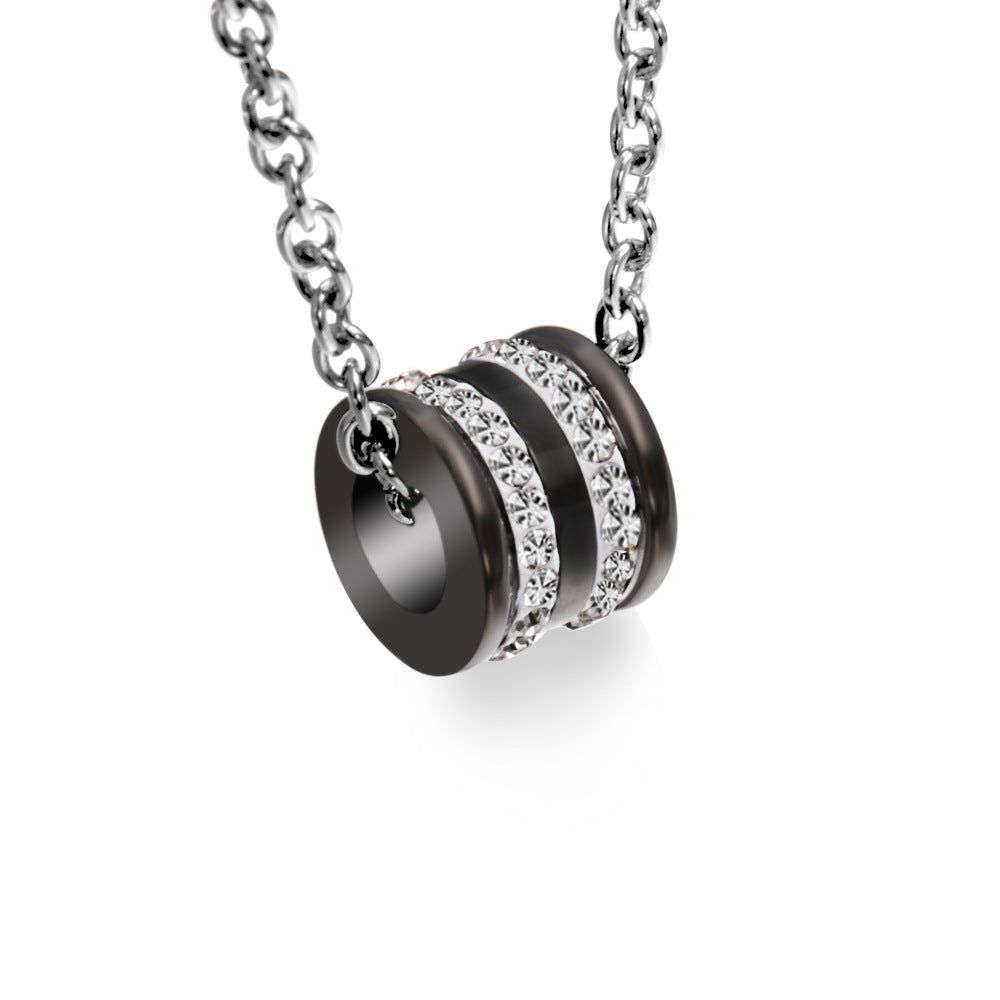 Planderful Personalized Zircon Necklace For Couples With Titanium Steel Pendant Lightweight Luxury Jewelry