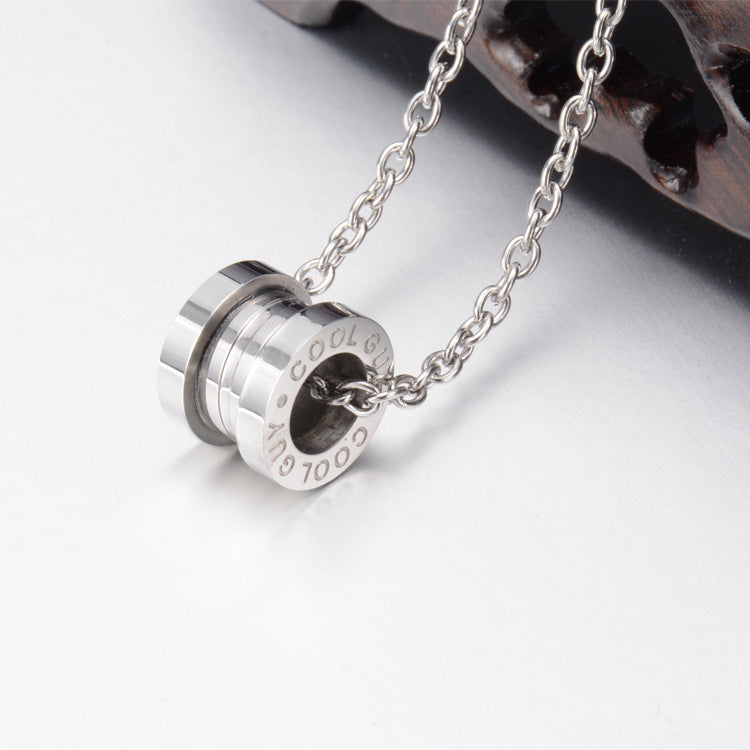 Planderful Personalized Zircon Necklace For Couples With Titanium Steel Pendant Lightweight Luxury Jewelry