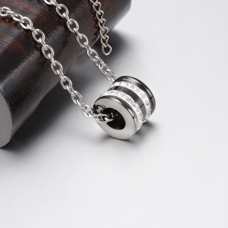 Planderful Personalized Zircon Necklace For Couples With Titanium Steel Pendant Lightweight Luxury Jewelry