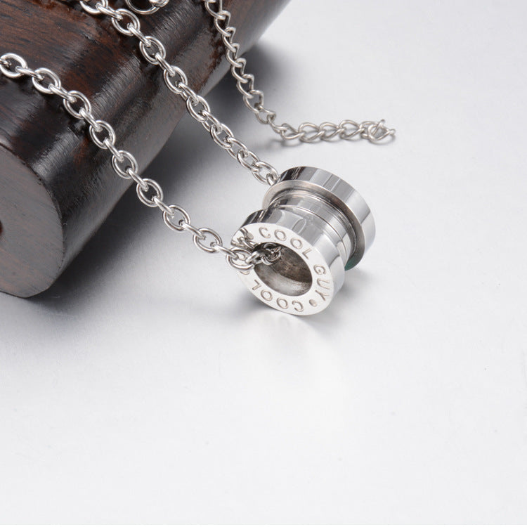 Ins Japanese and Korean Titanium Steel Zircon Necklace Trend