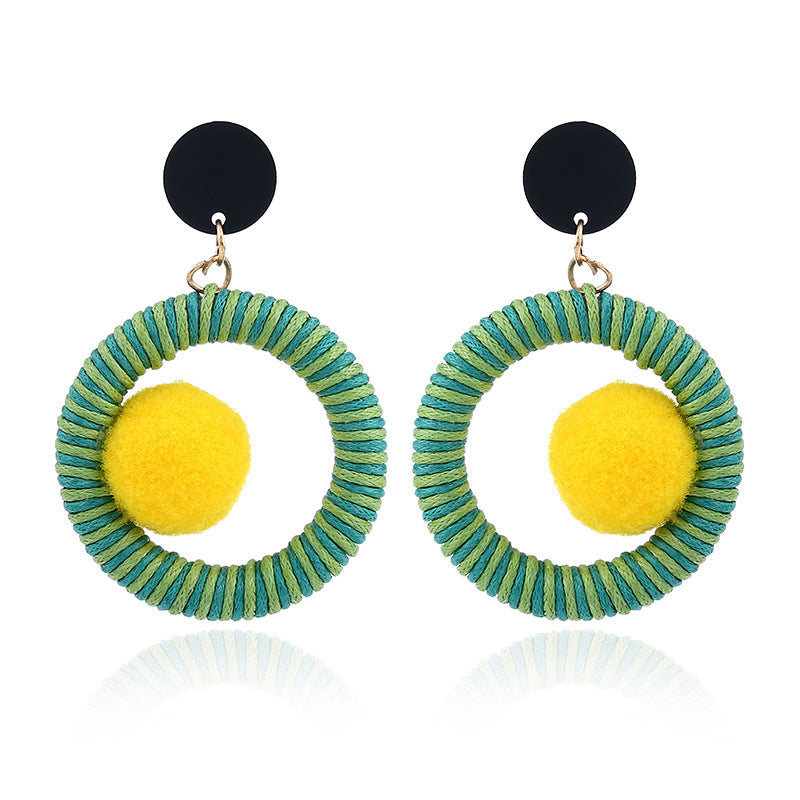 European Inspired Plush Ball Earrings - Vienna Verve Collection