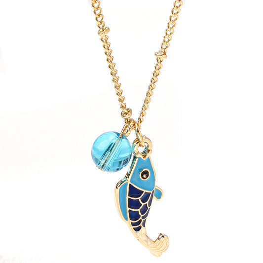 Planderful Vienna Verve Koi Pendant Necklace – Stylish Marine Life Design