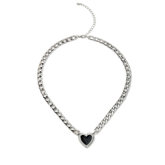 European and American Heart-Shaped Earrings Set with Stylish Metal Necklaces and Accessories