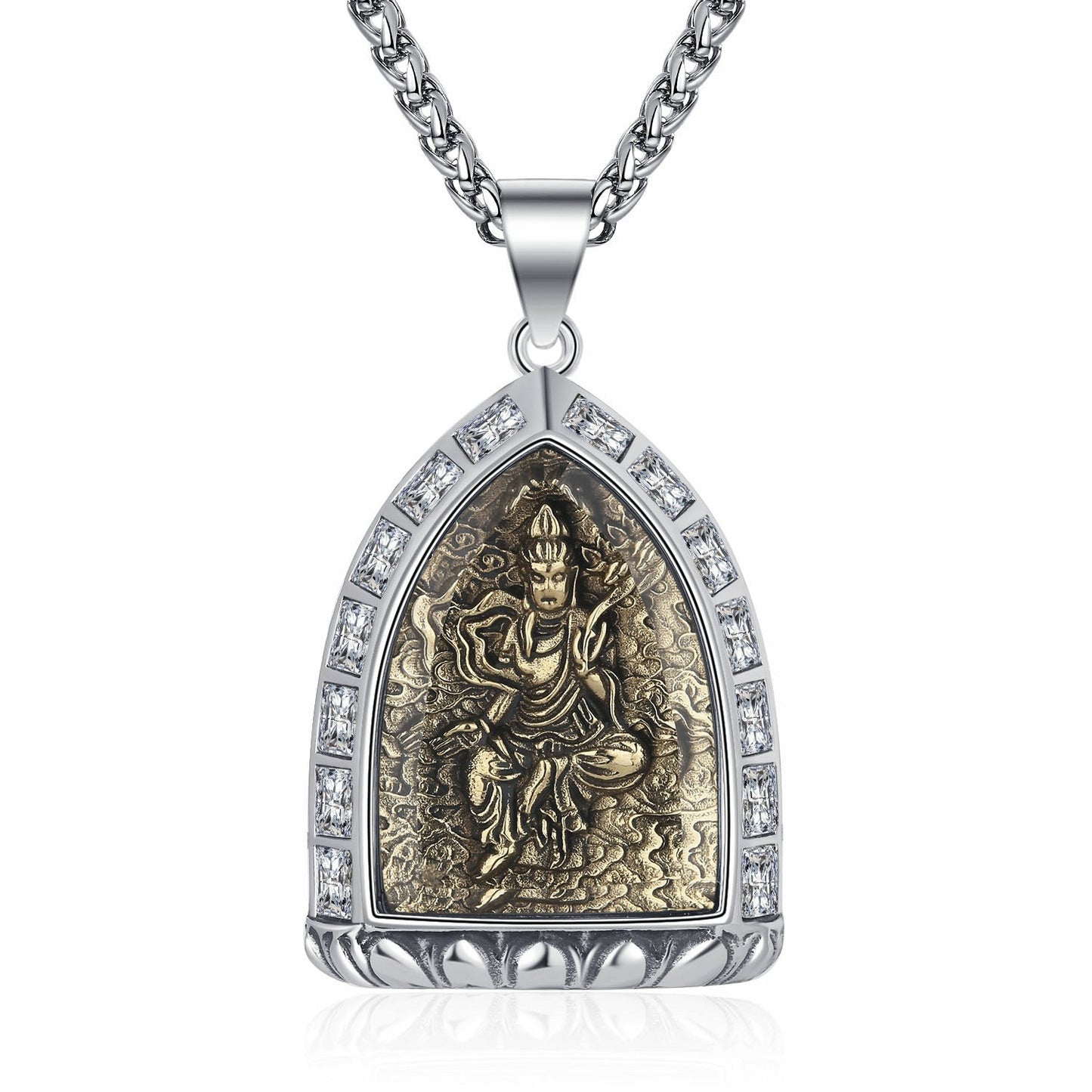 Steel Necklace – Elegant Chinese Buddha Style