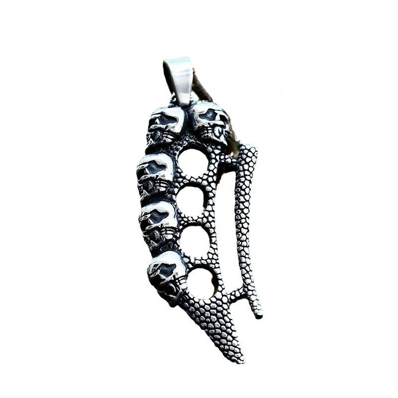 Punk-Inspired Retro Titanium Steel Skull Pendant for Men - Wholesale Hip Hop Jewelry